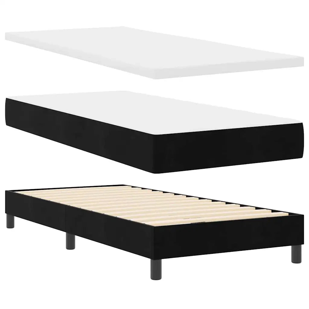 Letto a molle con testiera Nero 100 x 200 cm Velluto 3340432