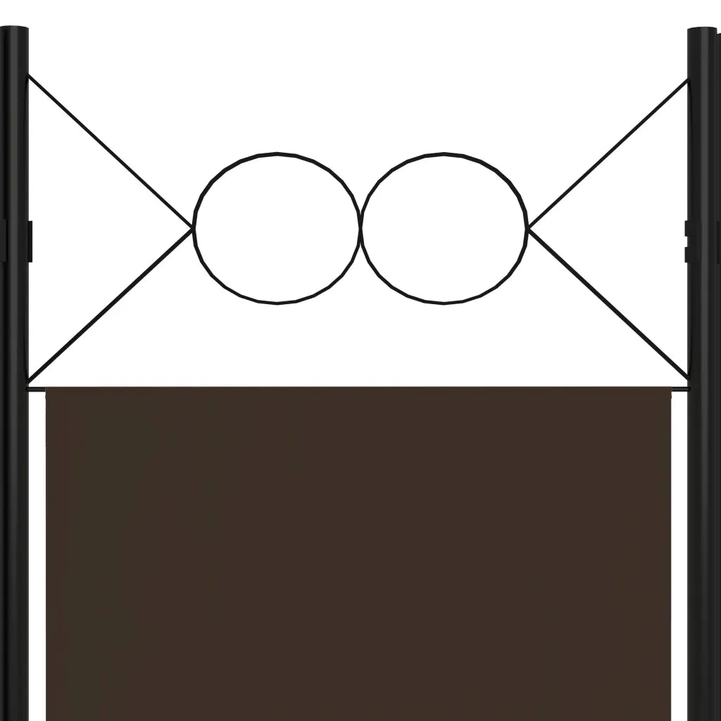 Divisorio Ambienti | Divider per stanze | Paravento a 5 Pannelli Marrone 200x180 cm