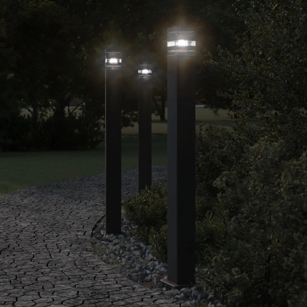 Lampada da Terra per Esterni con Sensore Nera 110cm Alluminio CFW4393732