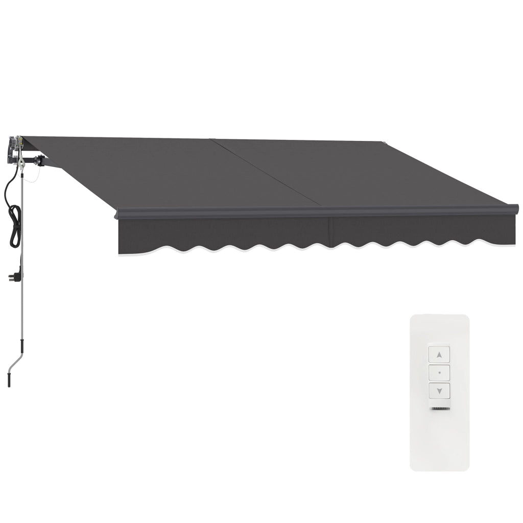 Tenda da Sole Retrattile Elettrica con Manovella ¨C Xylo ¨C Grigio Scuro 296x250 cm