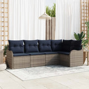 Set Divano da Giardino Grigio polyrattan 3345705