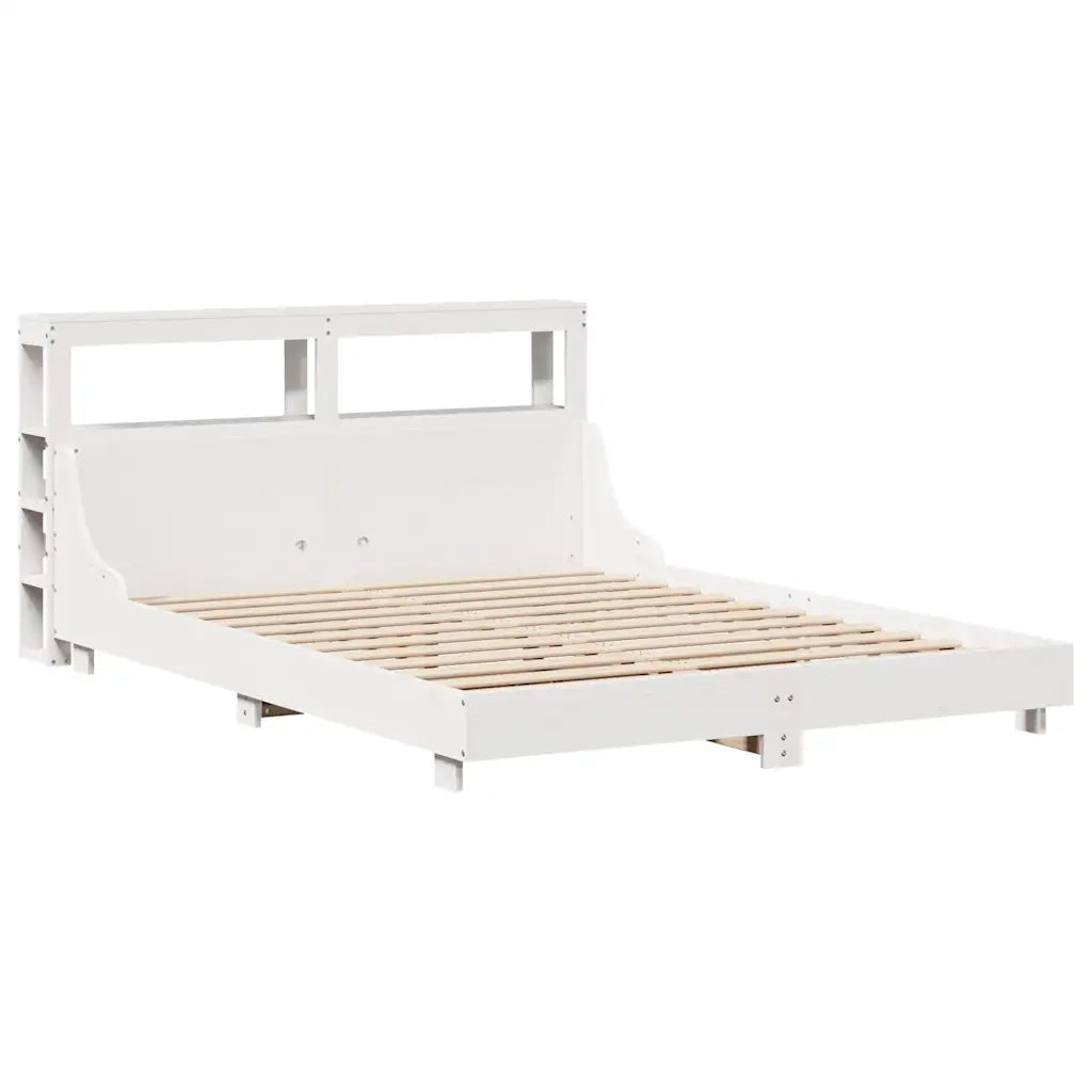 Letto senza Materasso-Struttura Letto Bianco 120x200 cm Legno Massello di Pino 842870