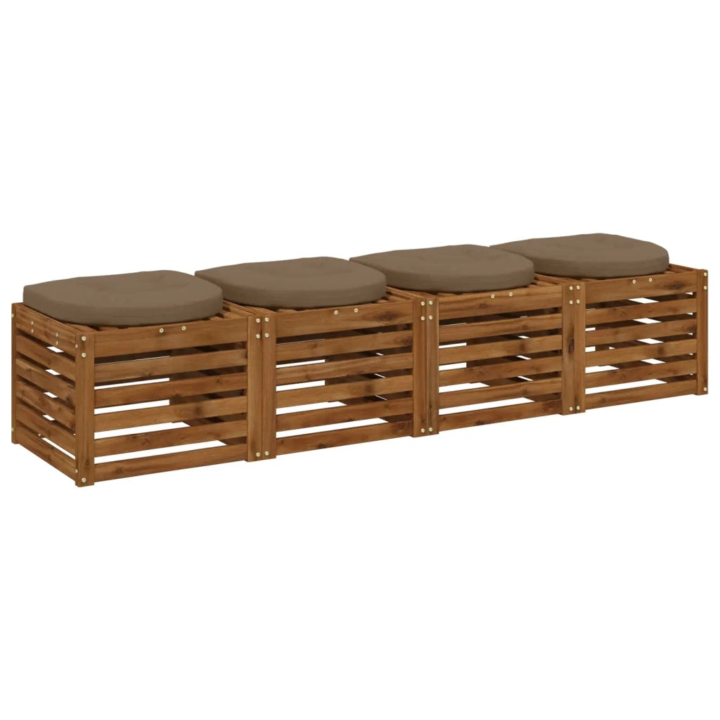 Cuscini per Sedia in 4 Pezzi 4 pz 100% Poliestere Tortora 945283