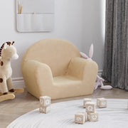 vidaXL Divano per Bambini Crema in Morbido Peluche