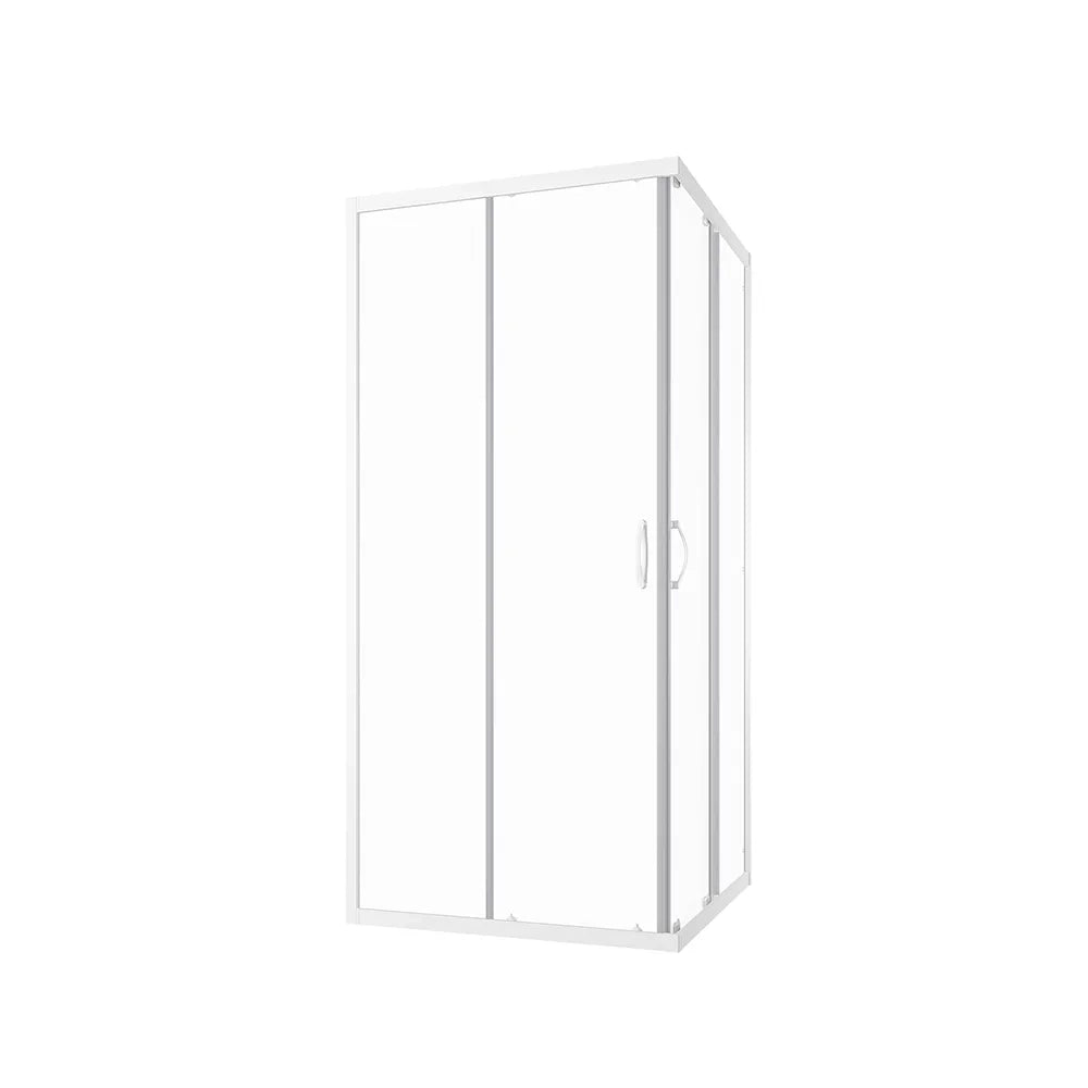 Box doccia angolare 70x70 cm trasparente 4 mm profili bianchi | Grenada