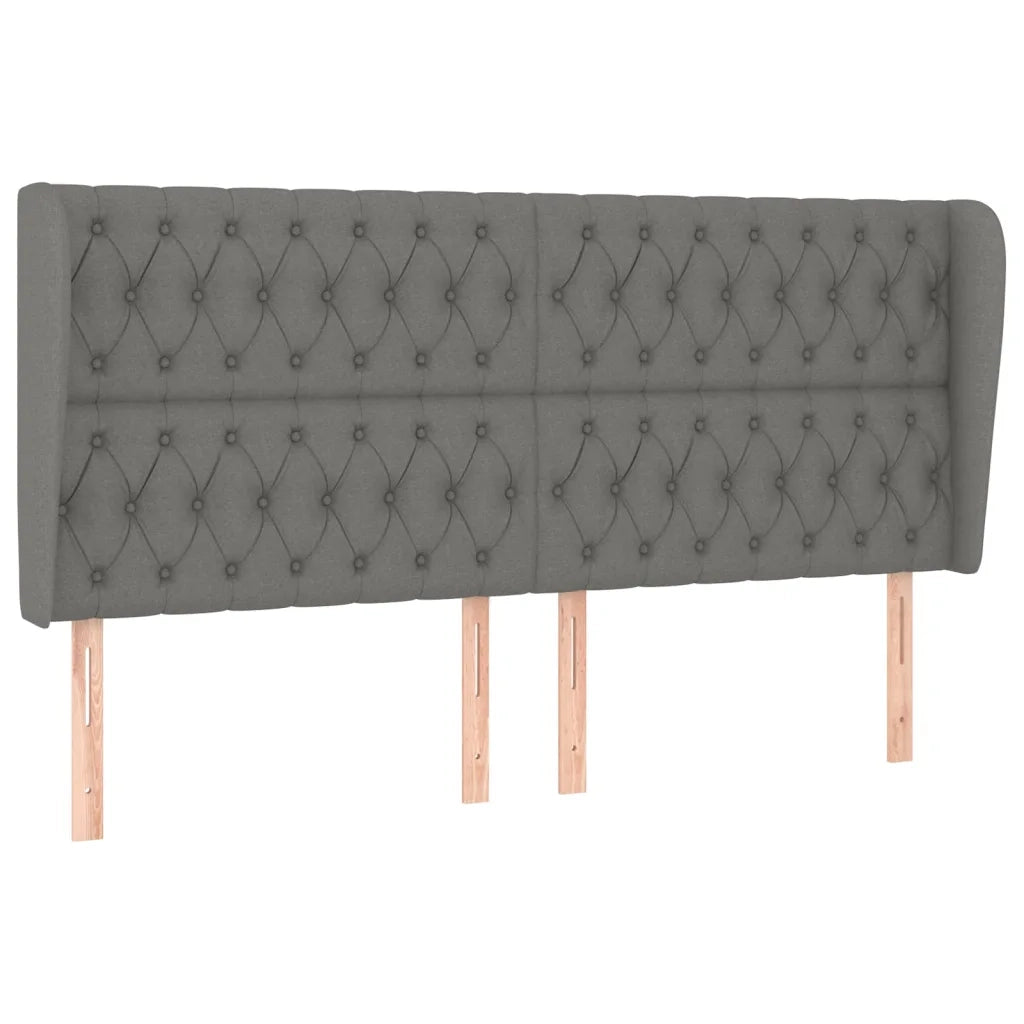 Testiera | Testata ad Orecchio GrigioScuro 203x23x118/128cm in Tessuto