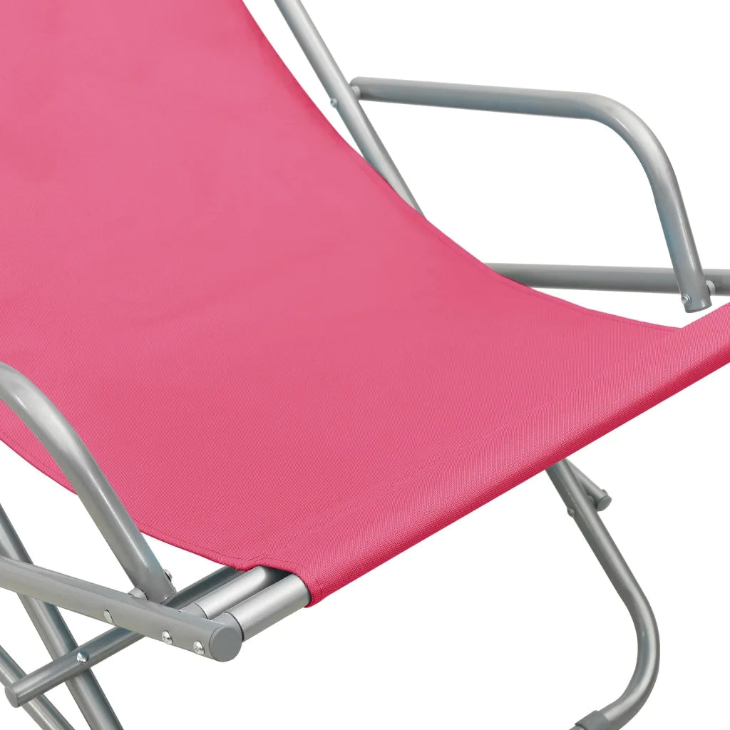 Sedie a Dondolo 2 pz in Acciaio Rosa 310341