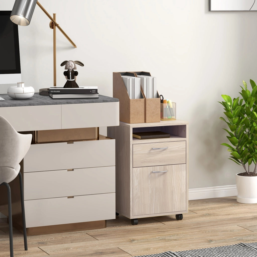 Scrivania con cassetto e scaffale ¨C Minimal ¨C Rovere 40x35x60 cm