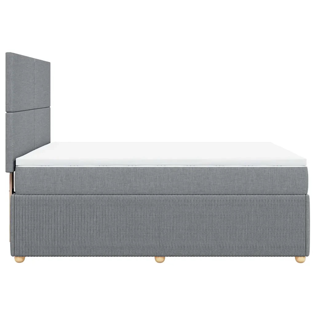 Giroletto a Molle con Materasso Grigio Chiaro 140x190cm Tessuto