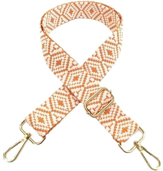Fascia regolabile per spalla - Tasriem 3,8 cm - Cinturino per borsa - Accessori DIY - Chiusura a cerniera - Tessuto cotone, colore oro