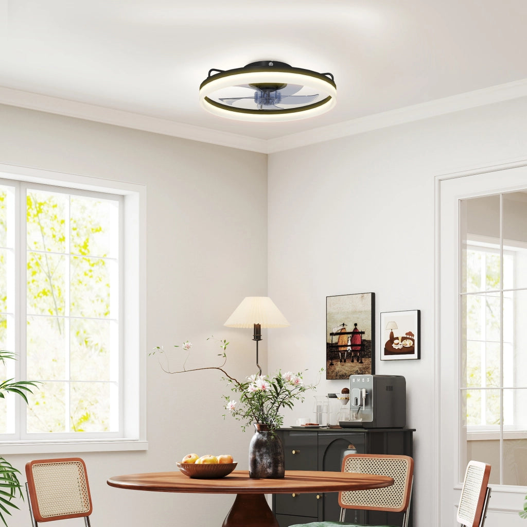Ventilatore a Soffitto con Luce LED ¨C zephmum ¨C 40W DC Nero