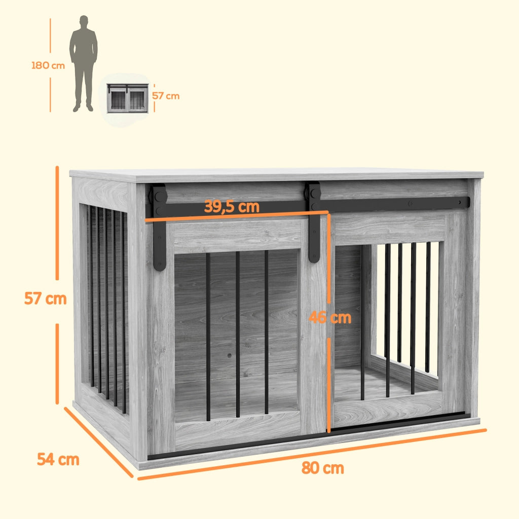 Gabbia trasportino per cani animali domestici ¨C Minimal ¨C effetto legno 80x54x57 cm
