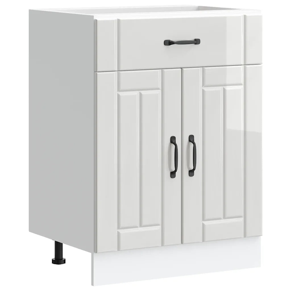 Base da Cucina Lucca Bianco Lucido in Legno Multistrato 853729