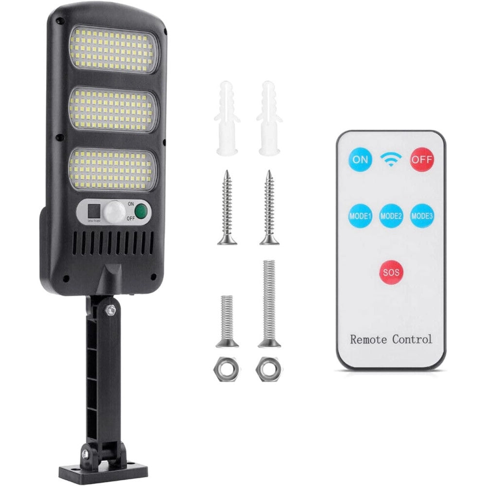 Trade Shop - Lampione Stradale Pannello Solare 213 Led Con Sensore Di Movimento E Telecomando -