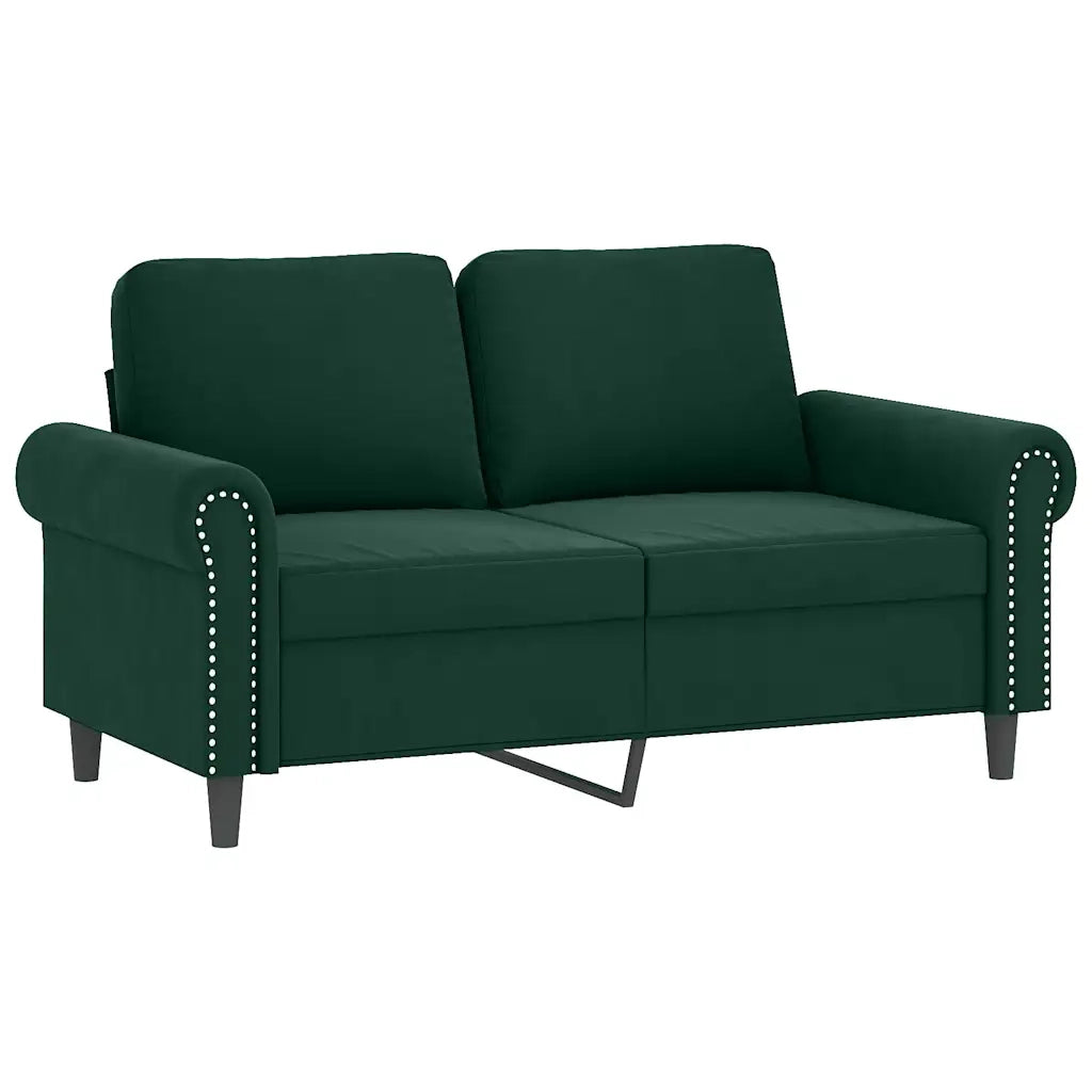 Set di Divani 2 pz con Cuscini Verde Scuro in Velluto 3202272
