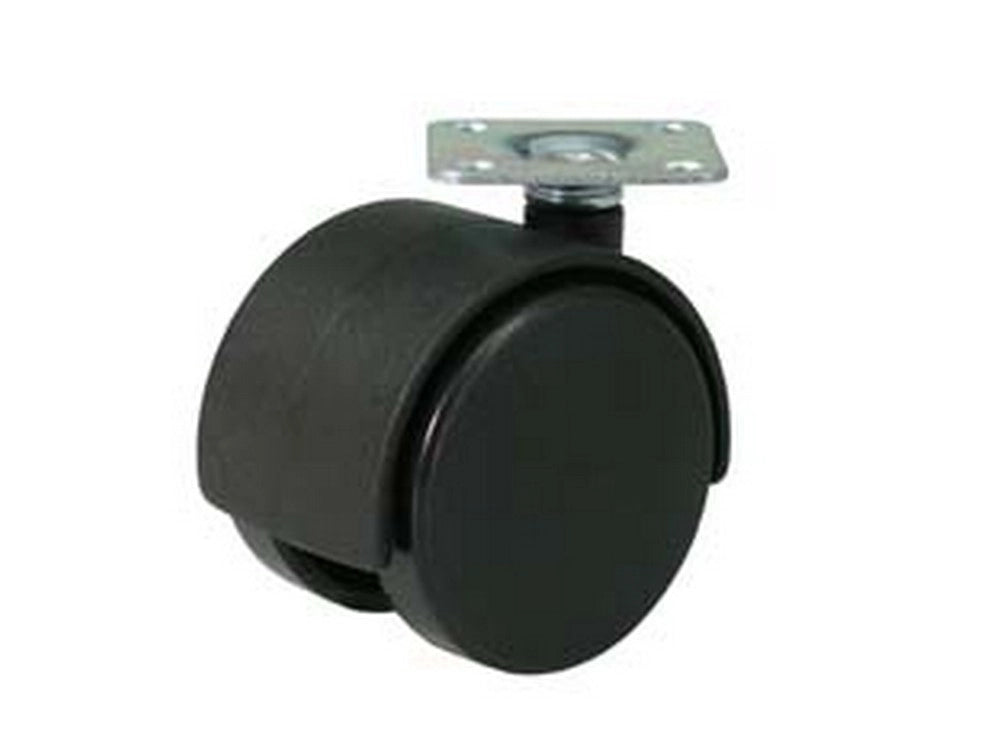 4pz ruote doppie in nylon con piastra - ø mm.50 piastra mm.38x38 cod:ferx.fer154659