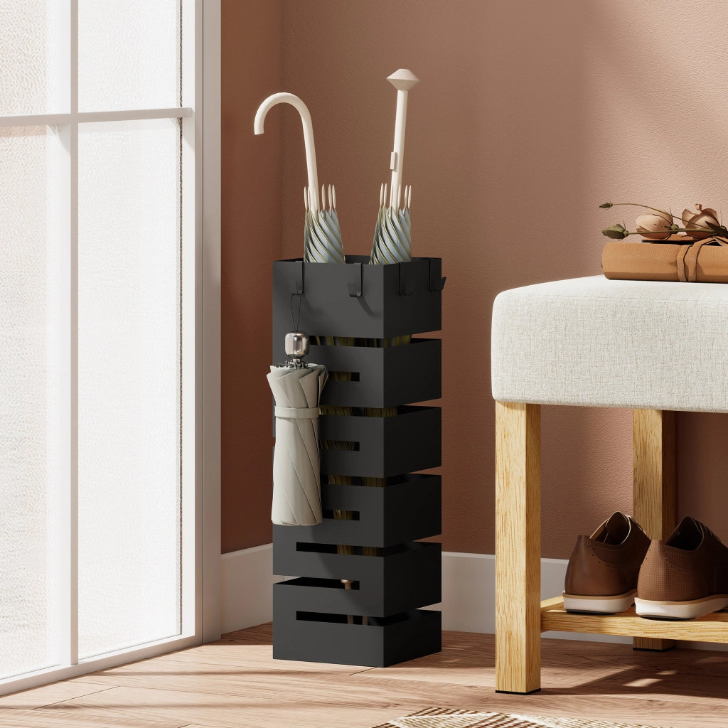Portaombrelli ¨C Minimal ¨C Nero, Acciaio, 8 Posti