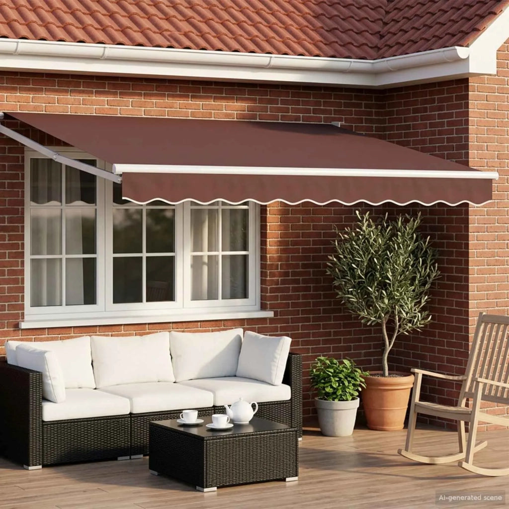 Tettuccio Elettrico Retrattile Marrone 3,5 x 2 m CFW7422102