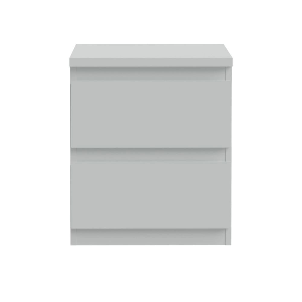 Comodino Morgan 2 cassetti grigio ghiaccio – 41.8x32.2x49.3H