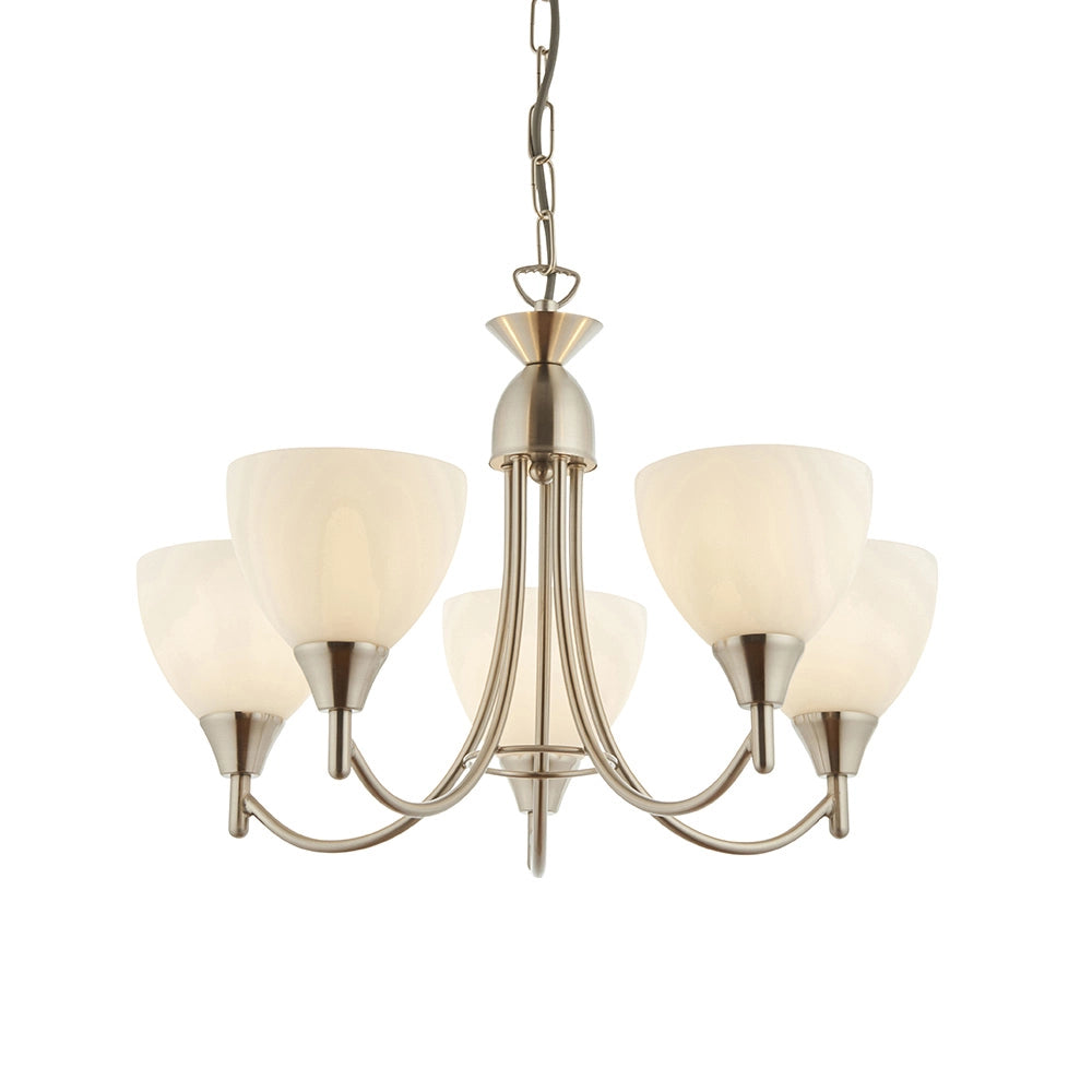 Lampadario classico Alton cromo satinato 5xE14 Endon
