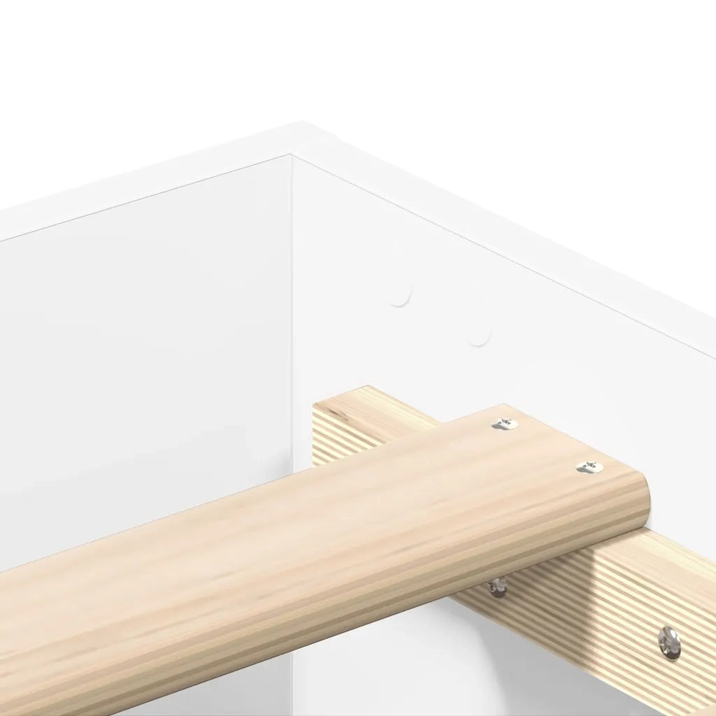 Letto singolo | Letto per adulti | Giroletto senza Materasso Bianco 90x200 cm in Legno Multistrato