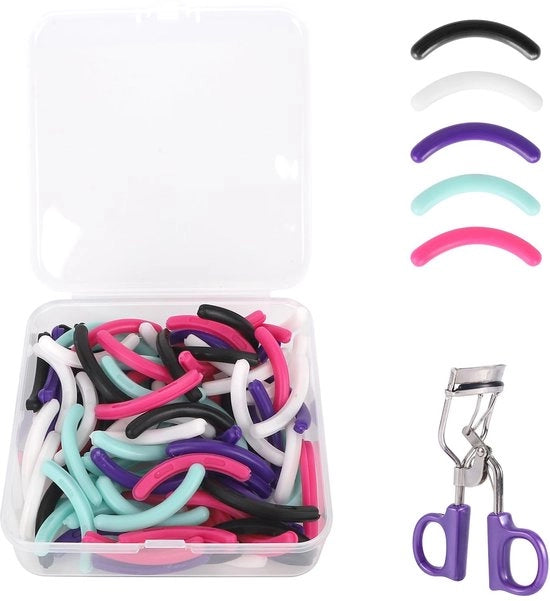 Peli di cura ciglia 100 pezzi - Peli in gomma - Multicolore - Extra Comfort - Strumenti per cura ciglia - 3,3x0,4cm