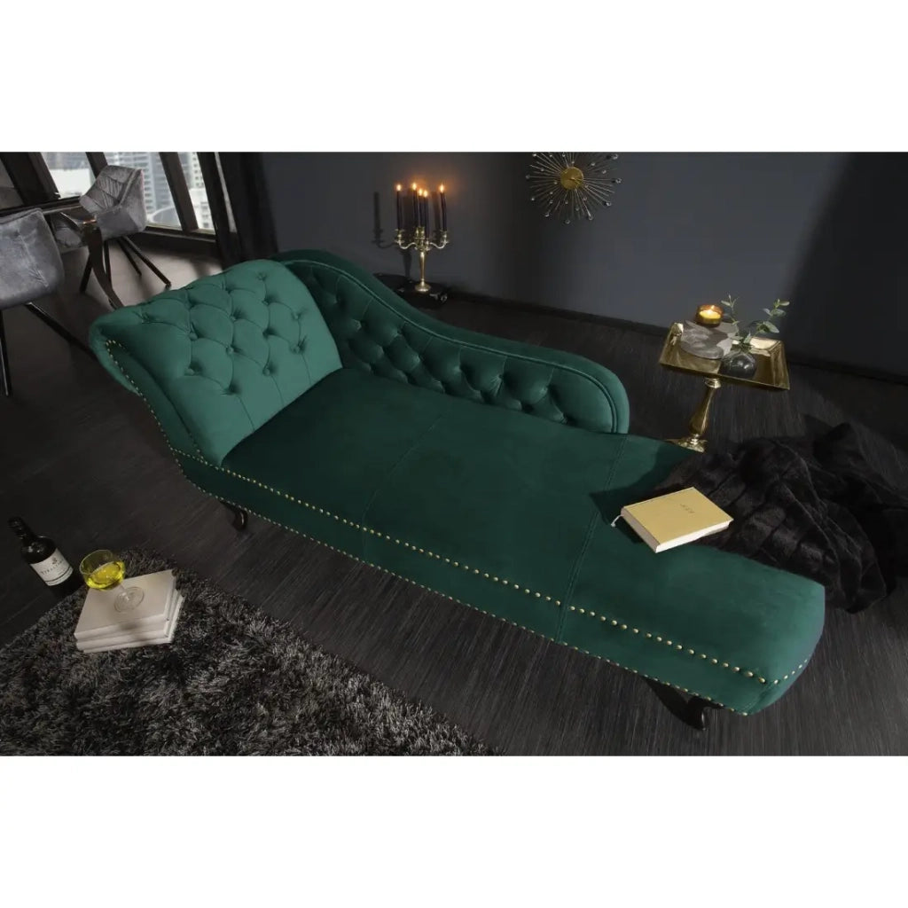 Méridienne EDGAR – Verde smeraldo – Velluto stile barocco