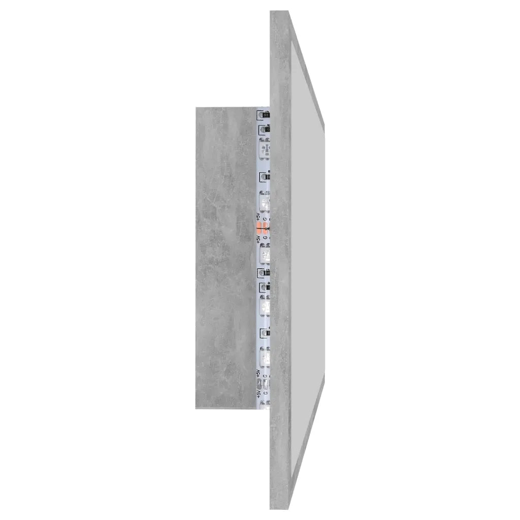 Specchio da Bagno a LED-Specchio per Bagno Grigio 90x8,5x37 cm in Acrilico