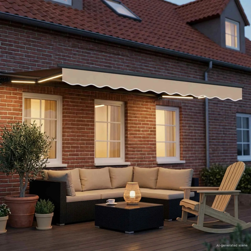 Tettuccio Elettrico Retrattile Beige e Antracite 3 x 2,5 m 3421554