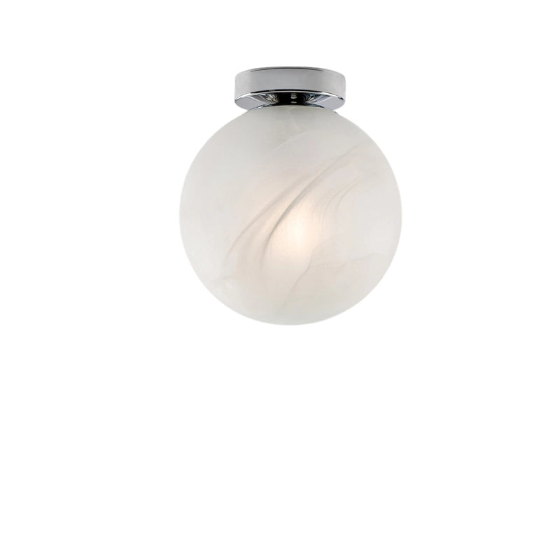 Olaf Plafoniera in ferro cromato 1 luce con sfera dm.20  H.23 Ø20 BL294-PL1-CR