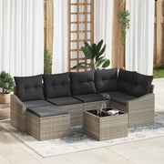 Set da Pranzo per Giardino con cuscino 7 pcs Grigio chiaro