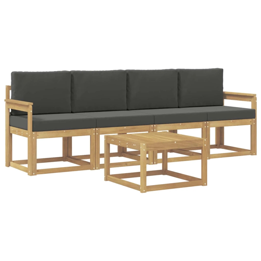 Set di divani da esterno 5 pz Bianco e Antracite 3387201