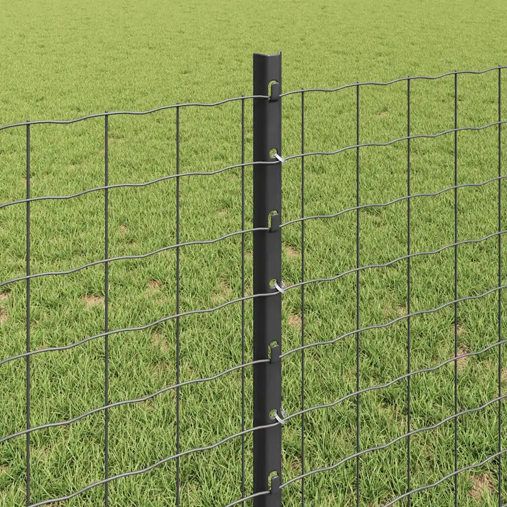 Palo della recinzione 11 pcs Grigio 80 cm Acciaio 42006279