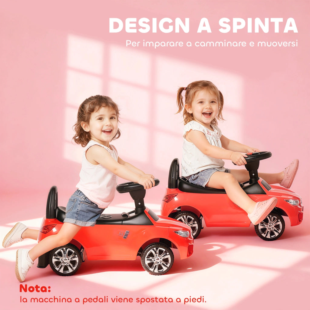 Macchinina per Bambini Cavalcabile con Volante ¨C Minimal ¨C Rosso