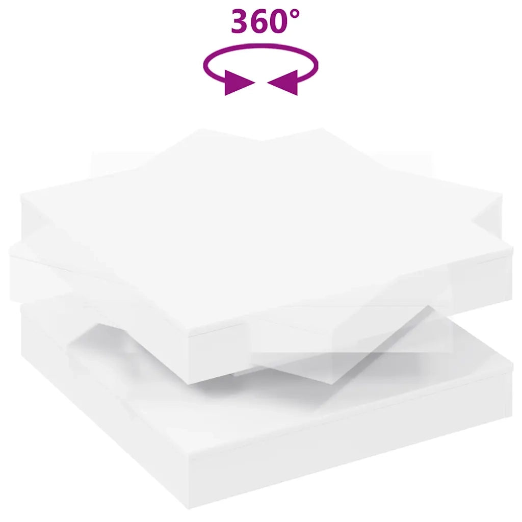 Tavolino da salotto | Tavolino da caff¨¨ | Tavolino da Soggiorno Girevole a 360 Gradi Bianco 70x70x34,5 cm