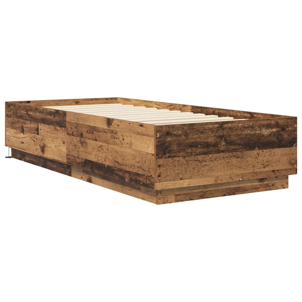 Letto con LED Legno antico 80 x 200 cm Legno ingegnerizzato 3429568