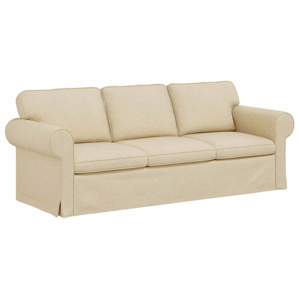 Divano Crema 215 x 82 x 80 cm Tessuto 42024318