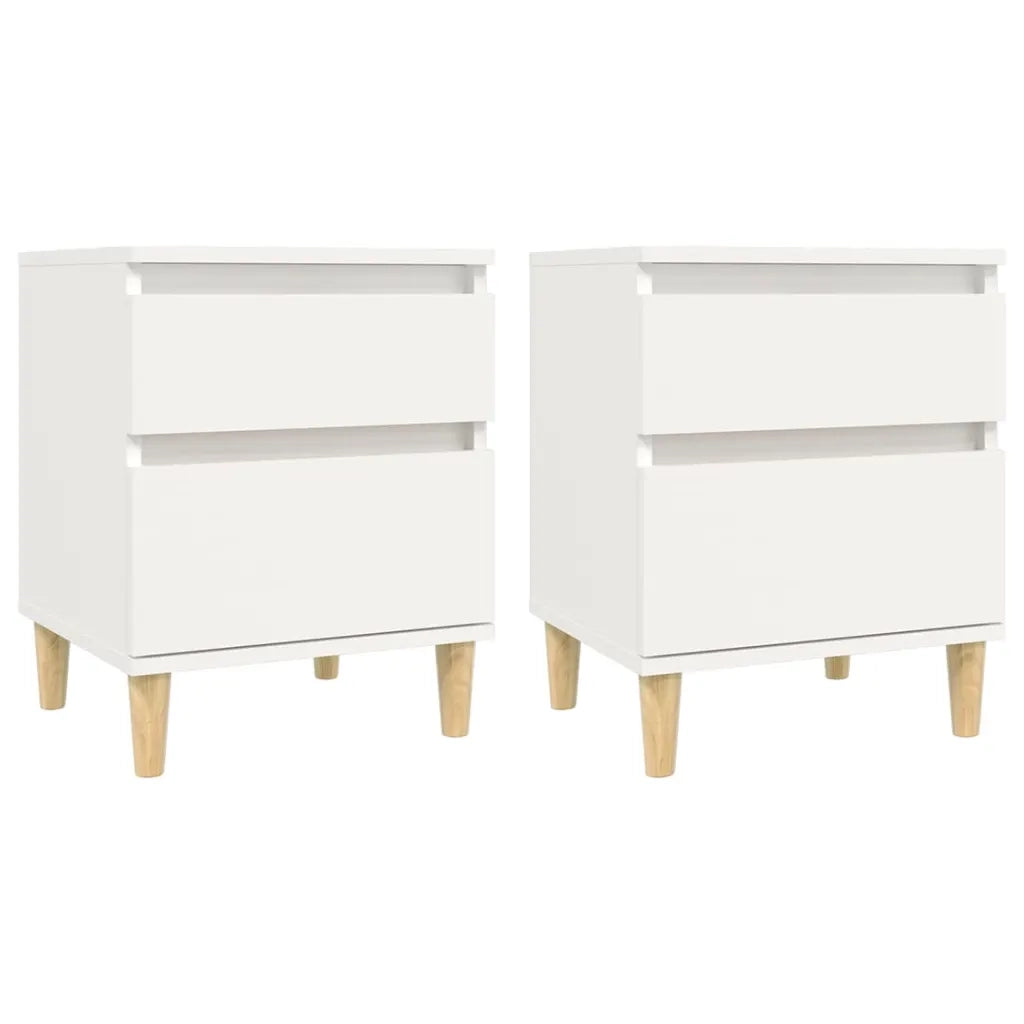 Set di 2 Comodini | Armadio da Notte | Mobiletto da notte in Bianco 40x35x50 cm