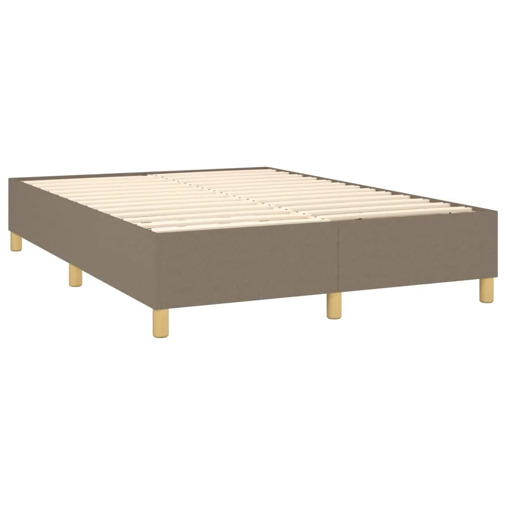 Letto a Molle con Materasso e LED Tortora 140x200 cm in Tessuto 3135281
