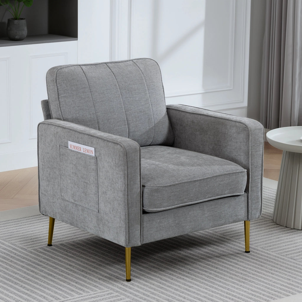 Poltrona in tessuto con tasche laterali ¨C Minimal ¨C grigio