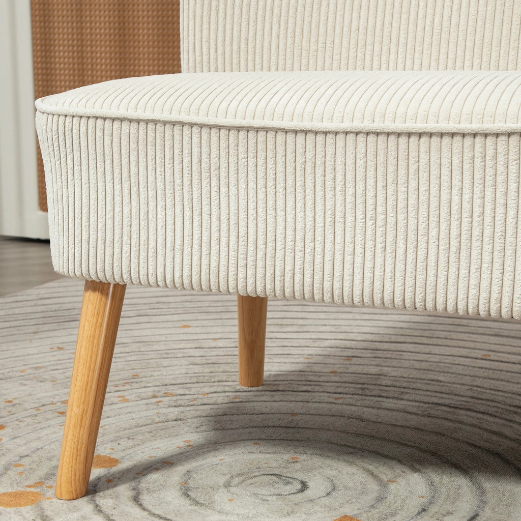 DIVANO 2 posti 117x56,5x77 cm Legno e tessuto Cream White