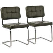 Set di 2 sedie cantilever in similpelle verde cachi MARIA