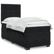 Giroletto a Molle con Materasso Nero 100x200 cm in Velluto