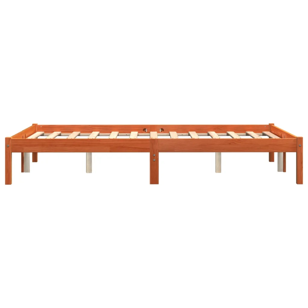 Letto matrimoniale | Letto per adulti | Giroletto senza Materasso Marrone Cera 120x200 cm Legno di Pino
