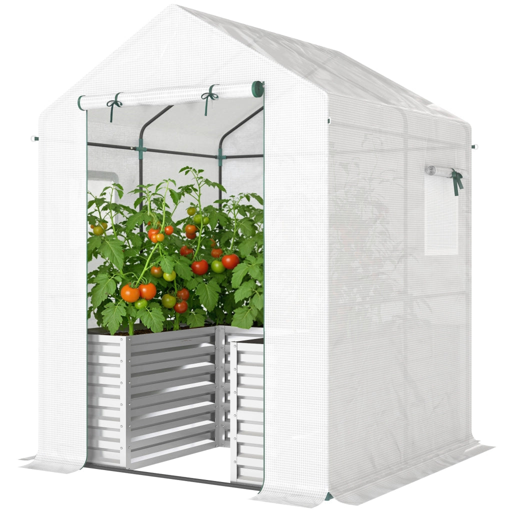 Serra per Pomodori con Letto Rialzato ¨C Xylo ¨C Bianco 141x141x190cm