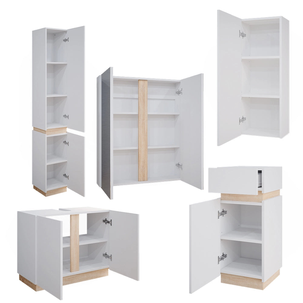 Vicco Set di mobili da bagno Bianco 5 parti