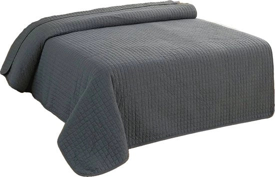 Bedsprei in poliestere - moderno e morbido - grigio scuro/toni grigi - adatto a diverse camere da letto - 220x240 cm