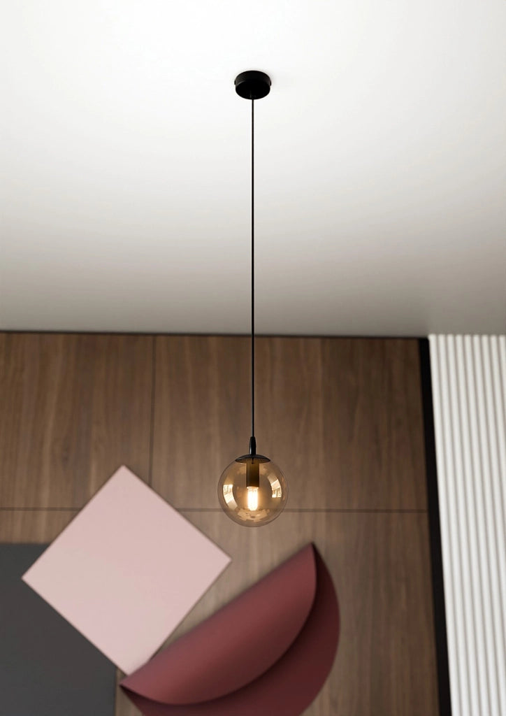 Lampada a sospensione Emibig Cosmo nera/ambra E14 Ø12