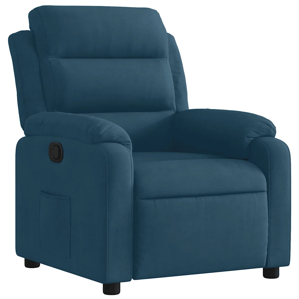 Poltrona Reclinabile Blu in Velluto 373510