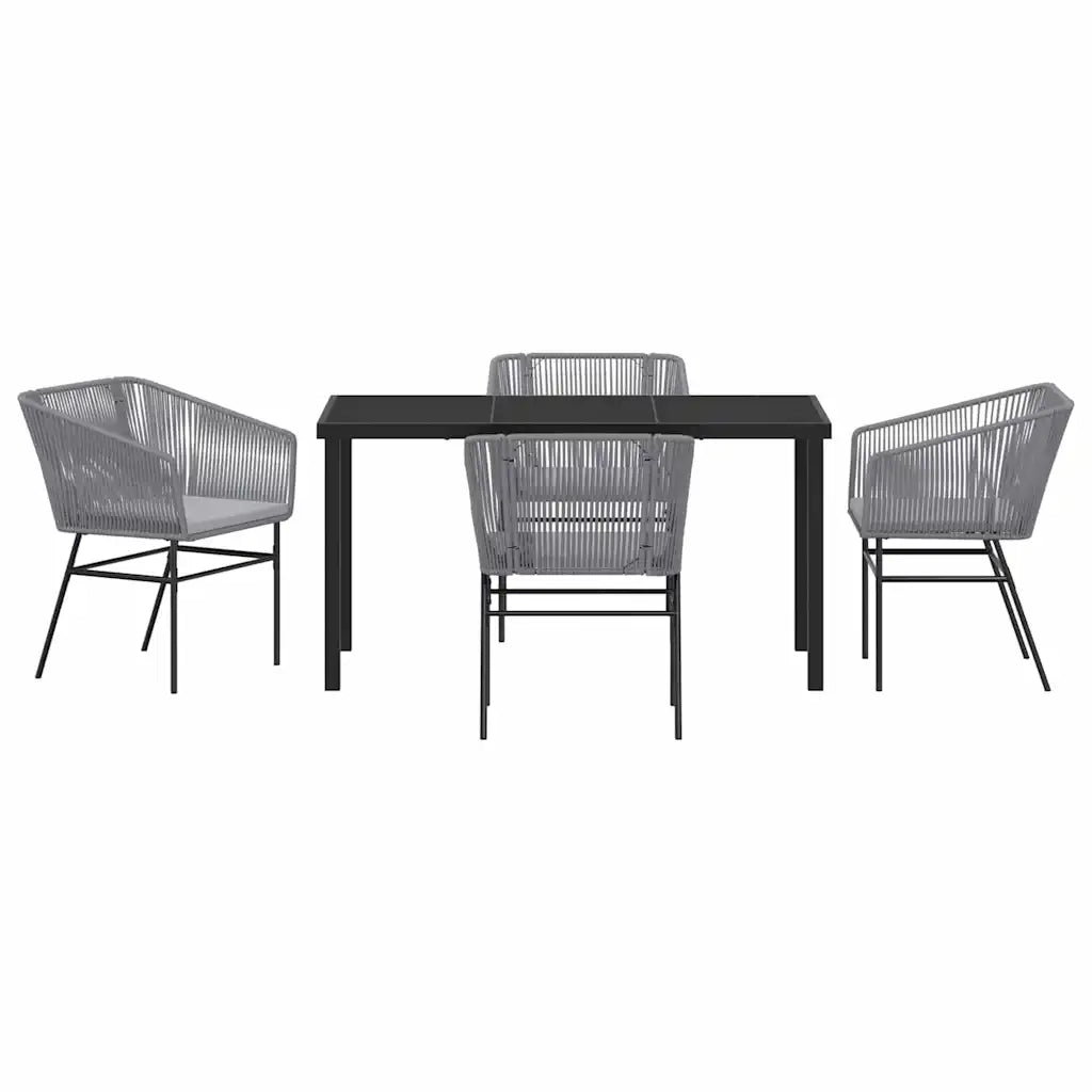 Set da Pranzo per Giardino con cuscino 5 pcs Grigio 3380934